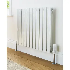 600mm (H) x 910mm (W) - White Horizontal Radiator (Berlin) - DOUBLE Panel - (0.6m x 0.91m) - Depth 70mm