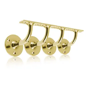 UAP Stair Handrails - Brackets - Set of 4 - Polished Brass