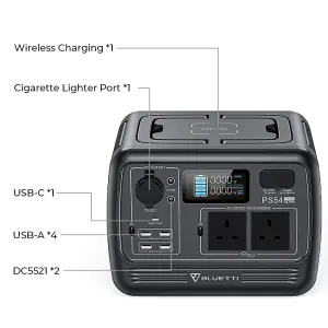 BLUETTI PS54 700W 537Wh Portable Power station for camping & outdoor+Drone charging