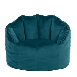 icon Sirena Scallop Chair Bean Bag Teal Green Velvet Bean Bags