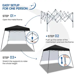 Yaheetech Black 3x3m Pop-up Gazebo with Side Panel