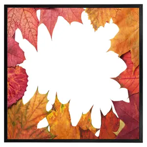 Red autumn border (Picutre Frame) / 24x24" / White