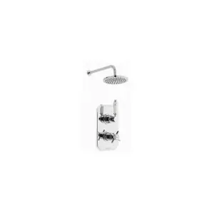 Chrome Thermostatic Concealed Mixer Shower With Fixed Overhead Drencher (Aqua) - 1 Shower Head