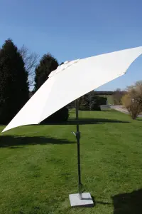 2.7M Wide Garden Parasol Umbrella With Tilt and Crank (Cream)