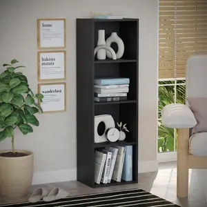 Gerardi Standard Bookcase Black / 106 cm H x 32 cm W