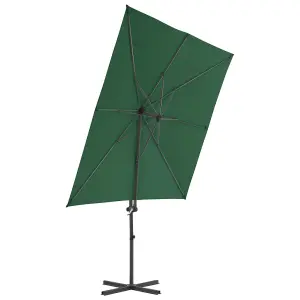 Berkfield Cantilever Umbrella with Steel Pole Green 250x250 cm