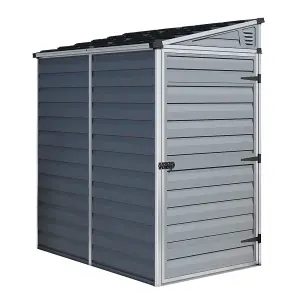 6 x 4 Single Door Pent Plastic Shed with Skylight Roofing