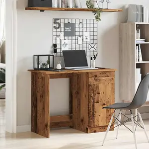 Berkfield Desk Old Wood 100x50x76 cm Engineered Wood