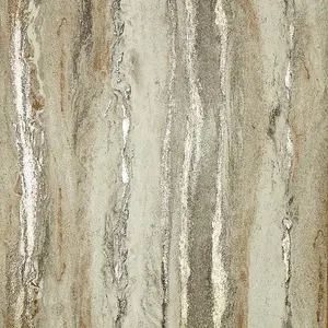 Sample of Zeus Metallic Wallpaper In Warm Grey and Sand And Metallic Gold