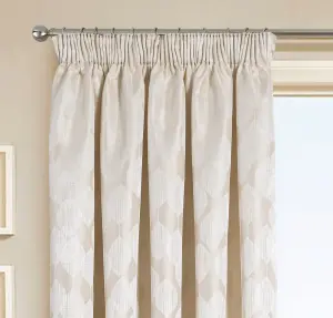 Home Curtains Halo Lined 65w x 84d" (165x213cm) Cream Pencil Pleat Door Curtain (1)