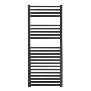 Bray Dual Fuel Heated Towel Rail, Straight, Black - W500 x H1200 mm