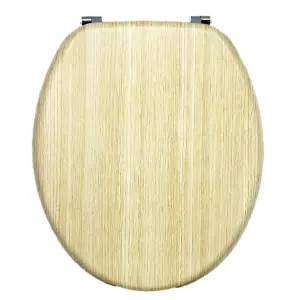 Wooden Toilet Seat Oak Brown Effect