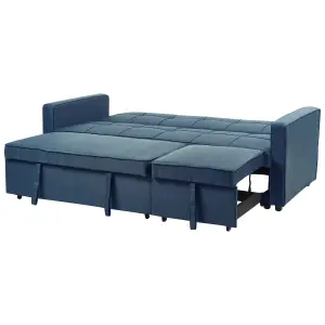 Beliani Modern Sofa Bed GLOMMA Navy Blue