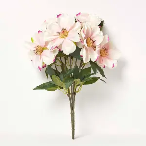 Homescapes Set of 2 Pink and Cream Artificial Magnolia Bouquet Arrangements