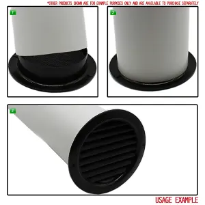 Kair Brown Circular Vent 158mm Dimension Wall Grille with Fly Screen and 125mm - 5 inch Round Rear Spigot