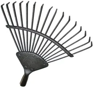 Replacement 16 Tooth Lawn Rake Head Garden Carbon Steel Grass Leaves Leaf Lawn