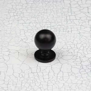 31mm Matt Black Cabinet Knob Dark Kitchen Cupboard Door Drawer Pull Handle Bathroom Bedroom Furniture Replacement Upcycle