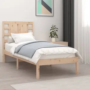 Berkfield Bed Frame Solid Wood 90x190 cm 3FT Single