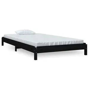 Berkfield Stack Bed Black 80x200 cm Solid Wood Pine