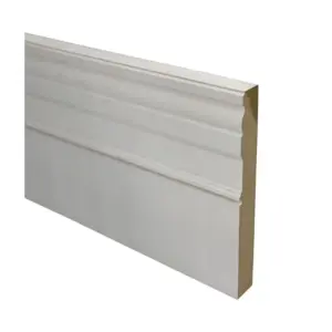 PACK OF 5 (Total 5 Units) - 25mm x 194mm White Primed MDF Georgian Skirting Board - 4200mm Length