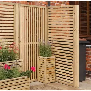 Pressure Treated Horizontal Slatted Screen (4 pack)