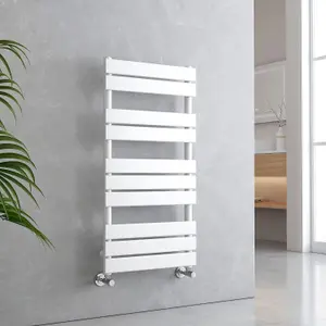 EMKE Towel Radiator Bathroom Radiator Flat Panel Towel Rail Radiator Bathroom Ladder Radiator 1000 x 500 mm White