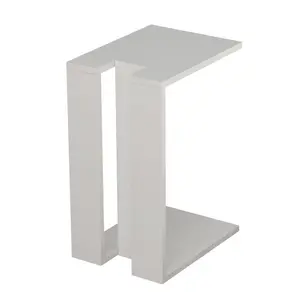 Madelyn Modern Compact C Shape Side Table White