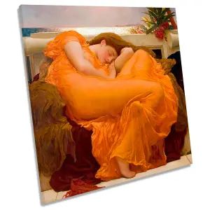 Frederic Leighton Flaming June CANVAS WALL ART Square Print (H)41cm x (W)41cm