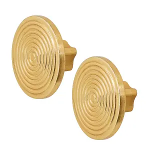 DecorAndDecor - MIRA Gold Round Cabinet Knob Drawer Cupboard Kitchen Pull Handles - Pair