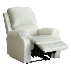 Comfy Living Reclining Faux Leather Sofa Ivory-  Armchair