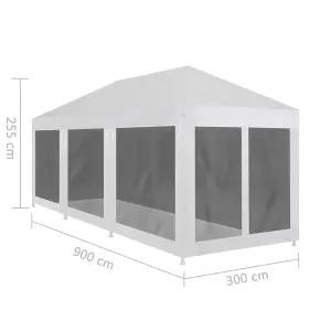 Berkfield Party Tent with 8 Mesh Sidewalls 9x3 m