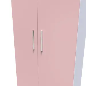 Harrow 2 Door 2 Drawer Wardrobe in Kobe Pink & White (Ready Assembled)