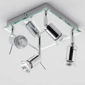 Mercury Chrome Adjustable Ceiling Spotlight Plate