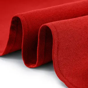 Neel Blue 70"x144" Inch Rectabgle Spun Polyester Table Cloth, Water Resistant Linen Table Cover, Red