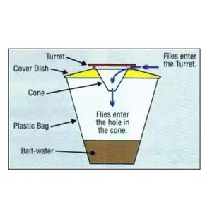 Redtop Fly Trap Transparent Hanging Fly Catchers Red Top Non-Toxic Disposable with Fly Bait traps & kills up to 20,000 flies