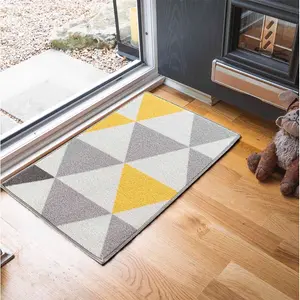 Yeprad Door Mat Grey/Yellow / Rectangle 57 x 90cm