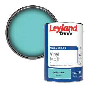 Leyland Trade Vinyl Matt Walls & Ceilings Emulsion Paint Tropical Splash (PPG1233-5) 5L