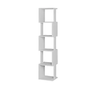 Chane Wall-Mounted Bookcase with 5 Shelves | Modern Storage Unit for Home or Office White