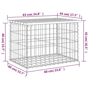 Berkfield Garden Bench Gabion Design 63x44x42 cm Impregnated Wood Pine