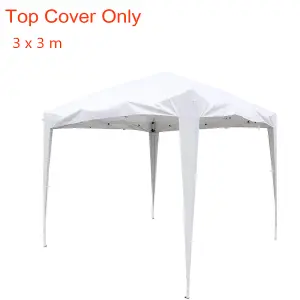 SunDaze 3x3m Pop Up Gazebo Top Cover Replacement Only Canopy Roof Cover White