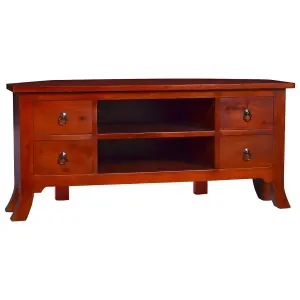 Berkfield TV Cabinet Classical Brown 100x40x45 cm Solid Mahogany Wood