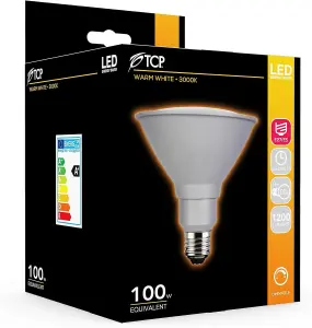 TCP LED PAR 38 15W ES PAR38 LIGHT BULB WARM WHITE ES 1200 LM 3000K DIMMABLE