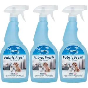 Airpure Pet Proud Fabric Freshener Spray, 750Ml (Pack of 3)