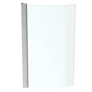 Ideal Standard Tempo Curved 1 panel Clear glass Bright Silver effect frame Bath screen, (W) 820mm (H) 1400mm