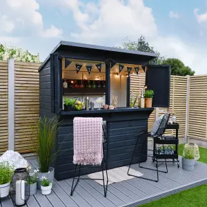 Forest Garden 6x3 ft with Single door Reverse apex Wooden Garden bar (H)2011mm x (W)1892mm