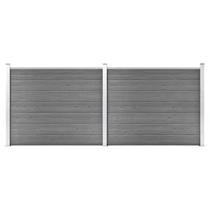 Bugbee 29' x 5' Privacy Fence Panel Grey / 146cm H x 353cm W x 12cm D