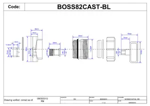 McAlpine BOSS82CAST-BL Black Mechanical Two Piece Cast Iron Soil Pipe Boss Connector to suit 22mm drill size