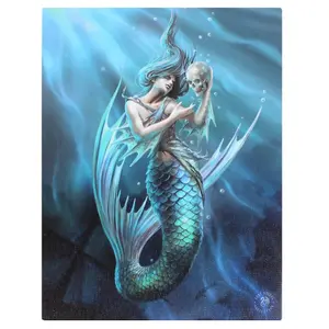 Anne Stokes Sailors Ruin Canvas Print Blue (19cm x 25cm x 1.5cm)