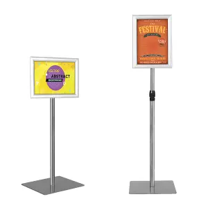 Costway Adjustable Poster Stand Display Pedestal Snap Frame Silver