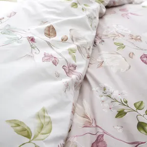 Francesca Floral 200 Thread Count Cotton Reversible Duvet Cover Set Super King Duvet Cover + 2 Standard Pillowcases